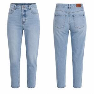 Naf Naf Paris Mom Jeans Womens 8 Light Wash Stretch Denim